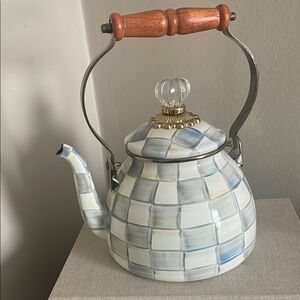 COPY - Mackenzie-Child’s Sterling Check 2 Quart Tea Kettle